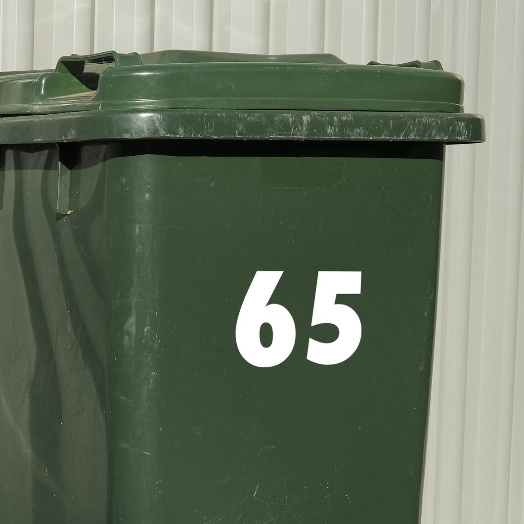 Wheelie Bin House Number Decal Sticker